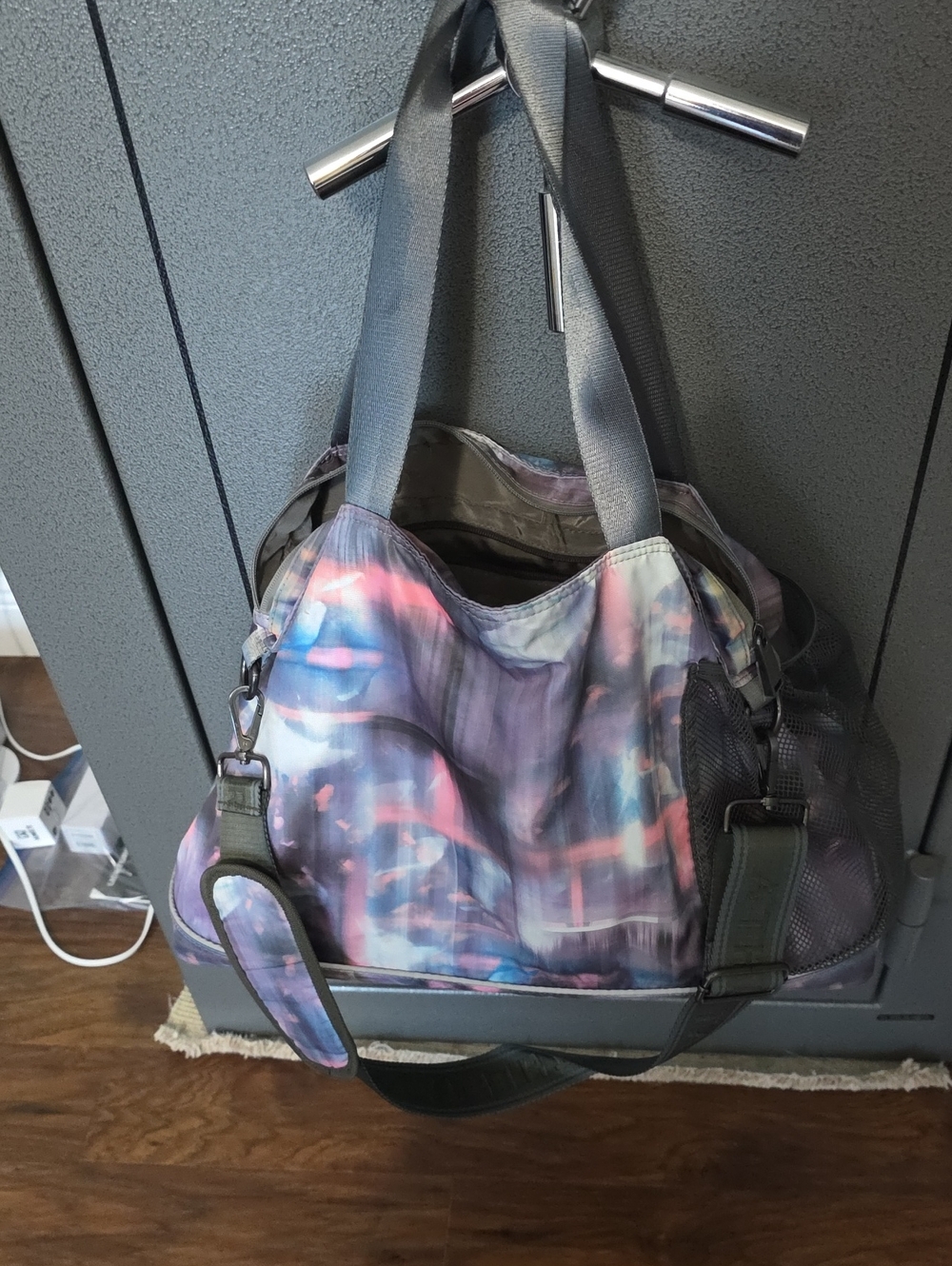 Athleta GIRL Gym Duffel Bag Pink Gray Purple